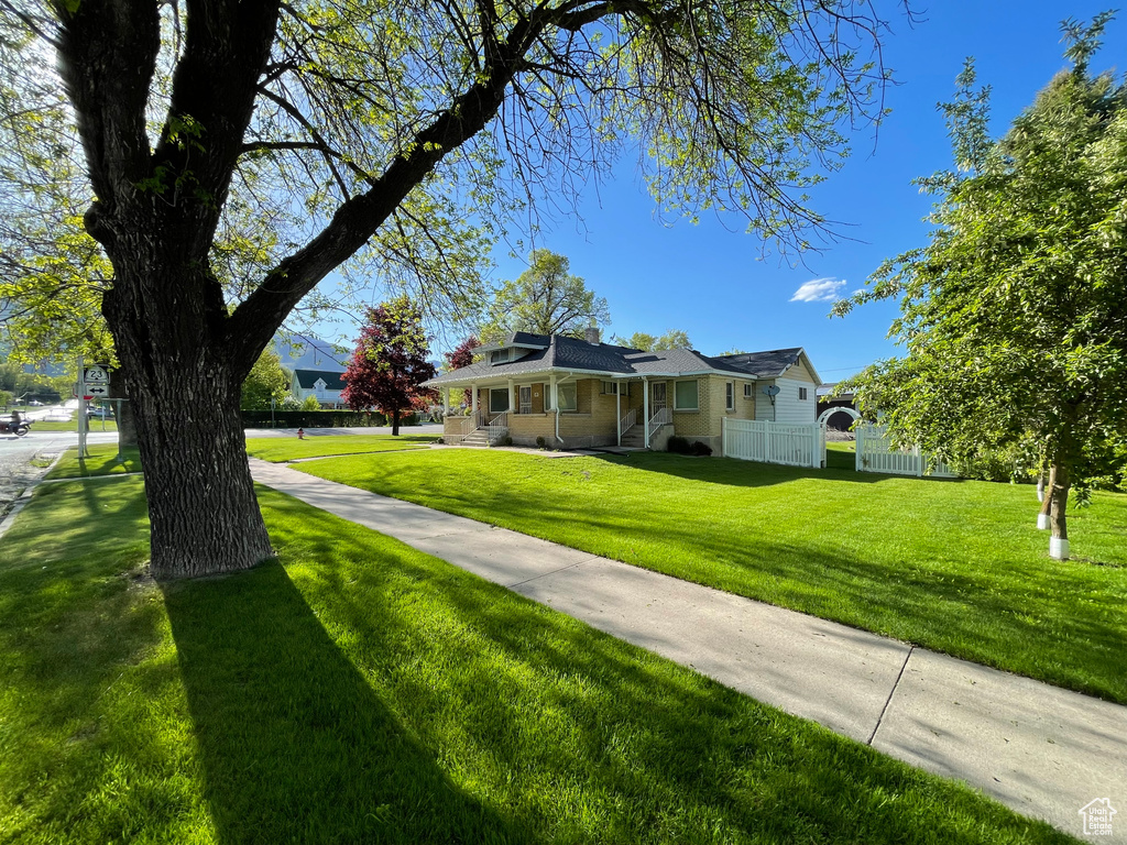 View of front of home with a porch