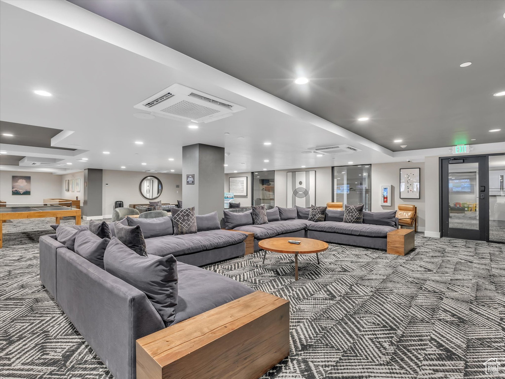 Lobby with recessed lighting