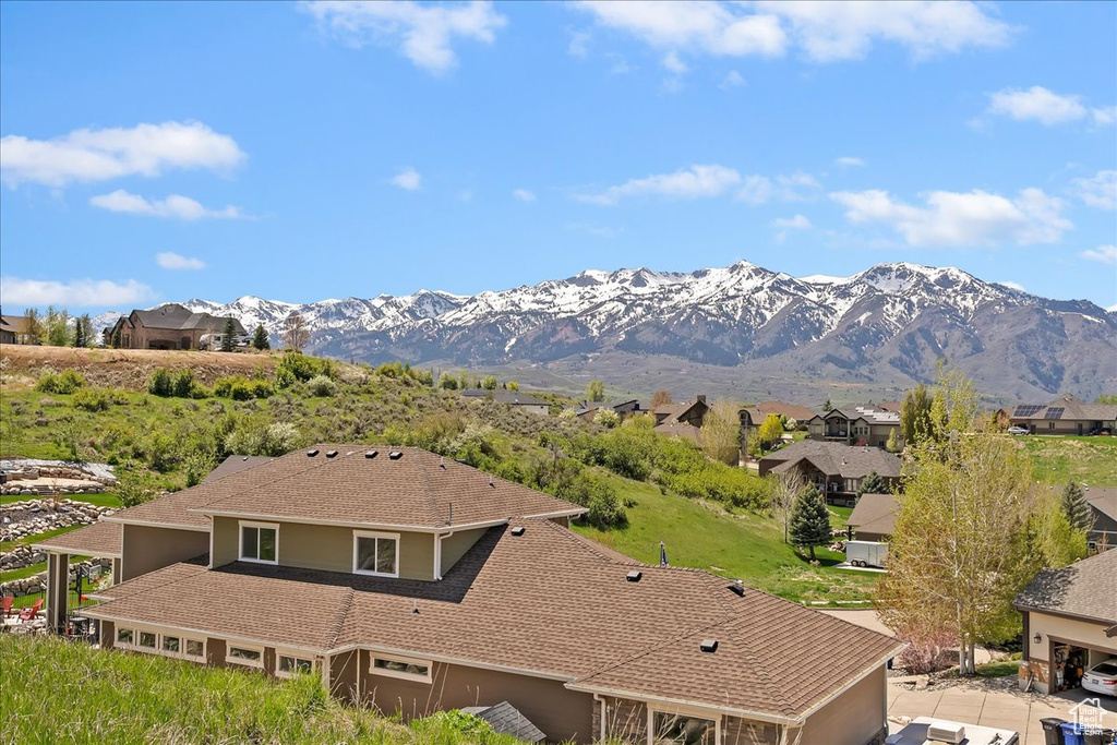 Mountain view with nearby suburban area