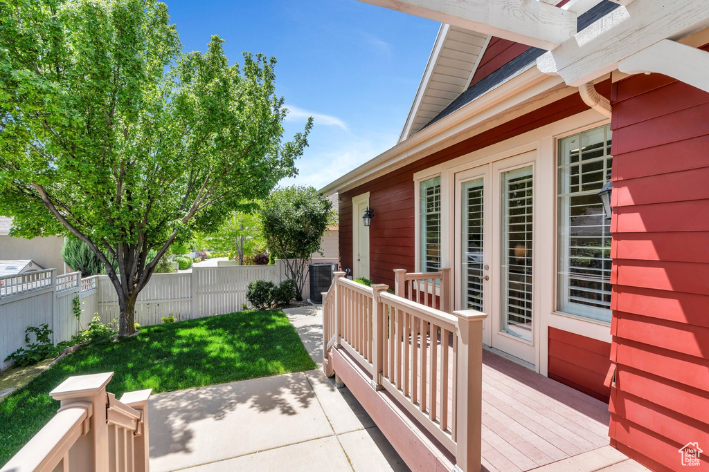 View of wooden deck