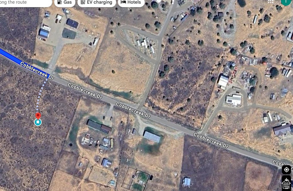 Aerial map of property and surrounding area
