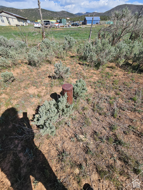 View of yard featuring a mountain view