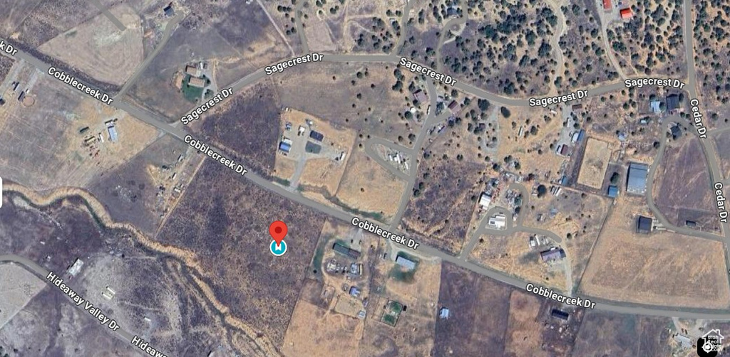 Aerial map of property and surrounding area
