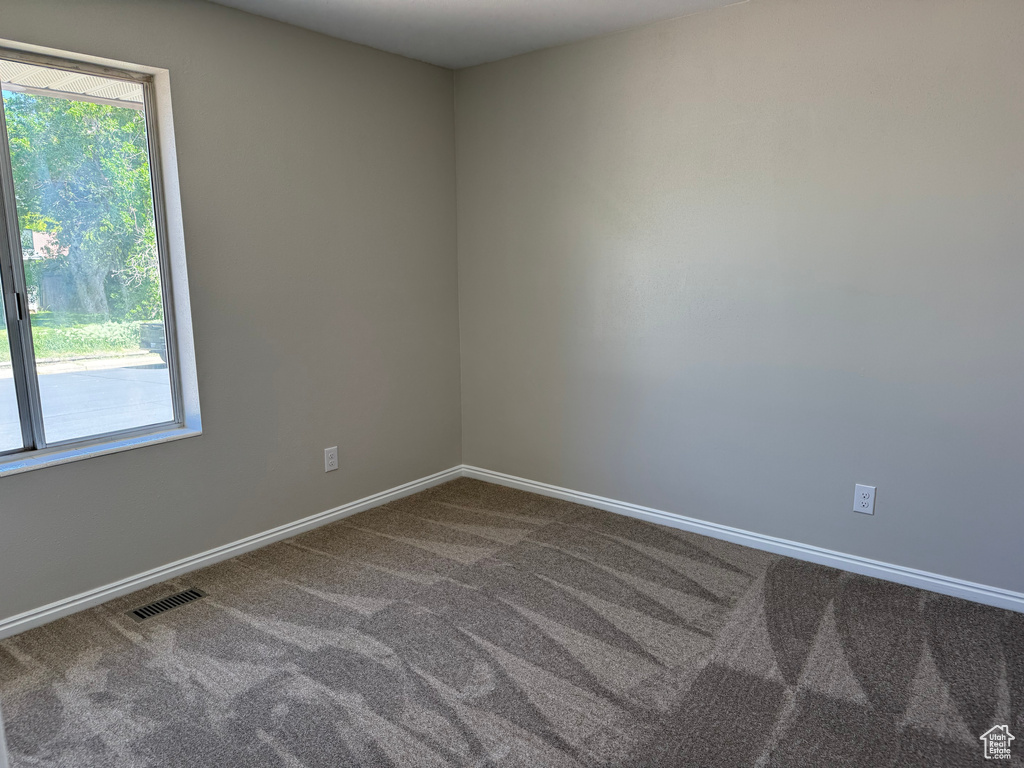 Empty room featuring carpet, healthy amount of natural light, and baseboards
