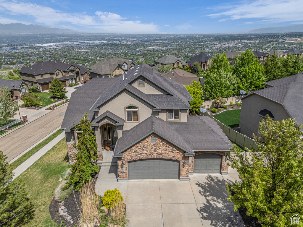 Aerial view of residential area