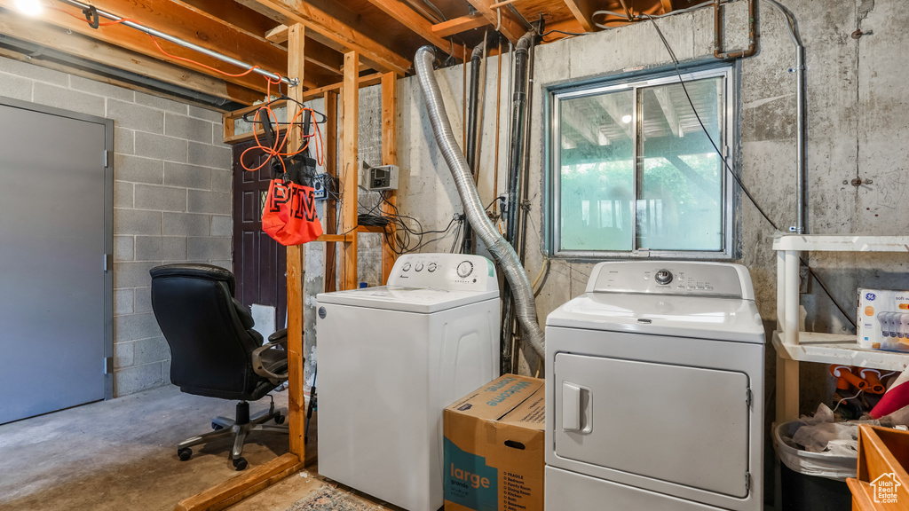 Laundry area with separate washer and dryer