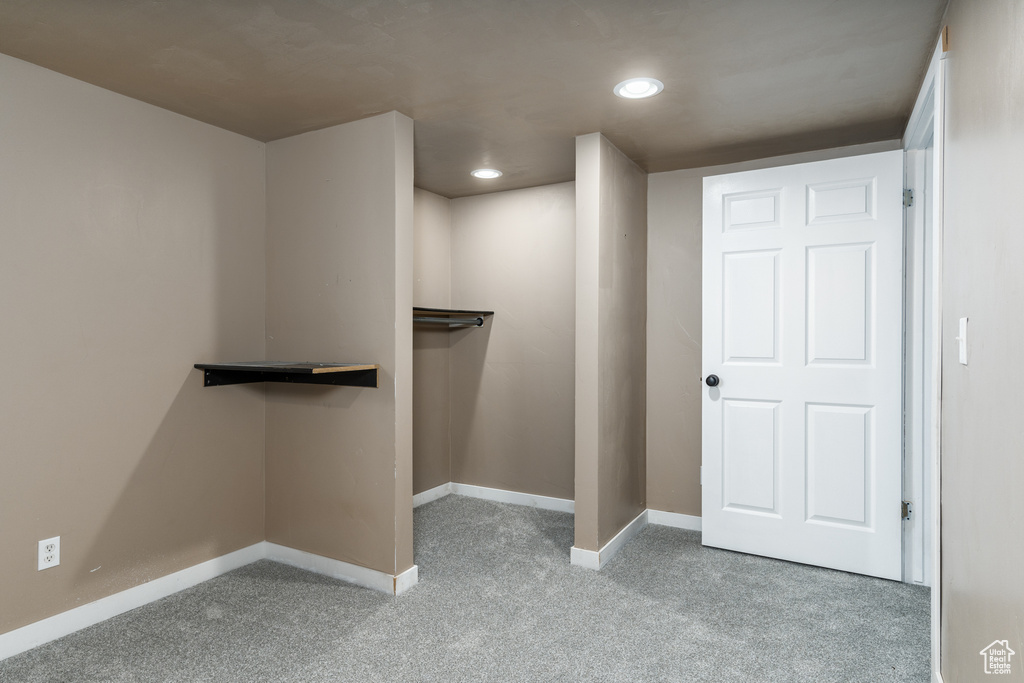 Spacious closet featuring carpet floors