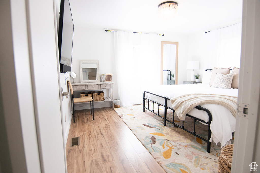 Bedroom featuring light wood-style floors