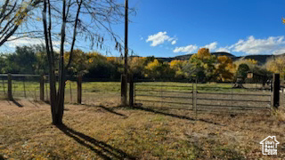 View of yard featuring a view of countryside
