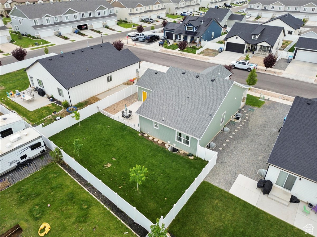 Aerial view of residential area