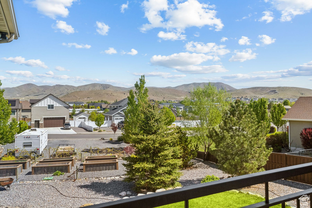 Mountain view featuring nearby suburban area