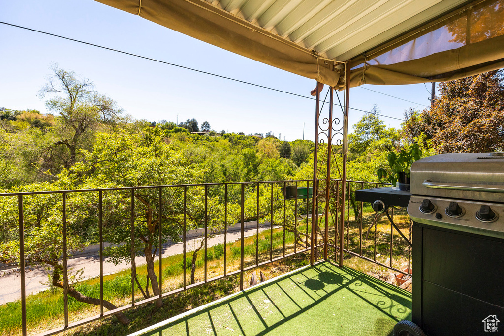 Balcony with a grill