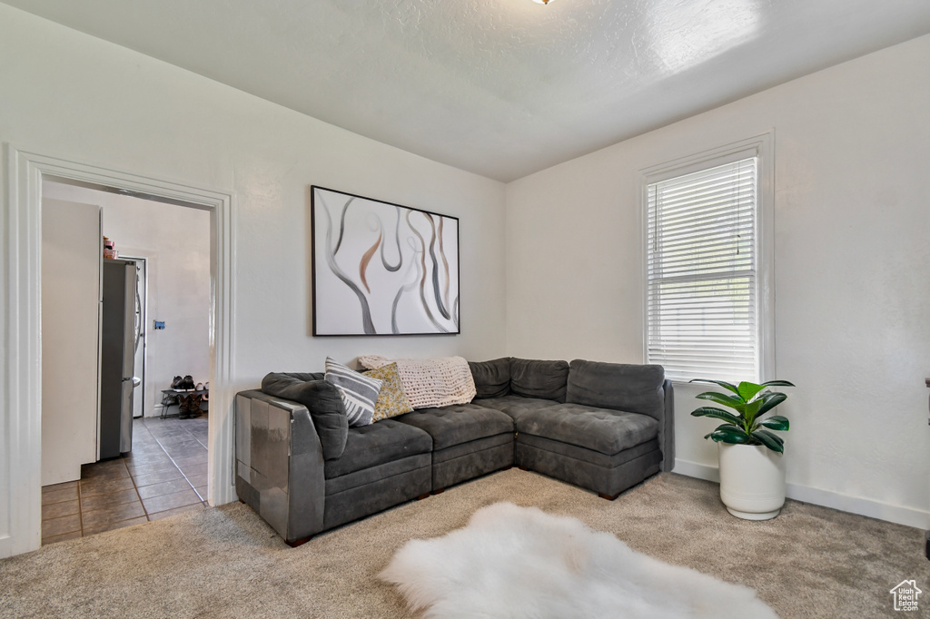 View of carpeted living room