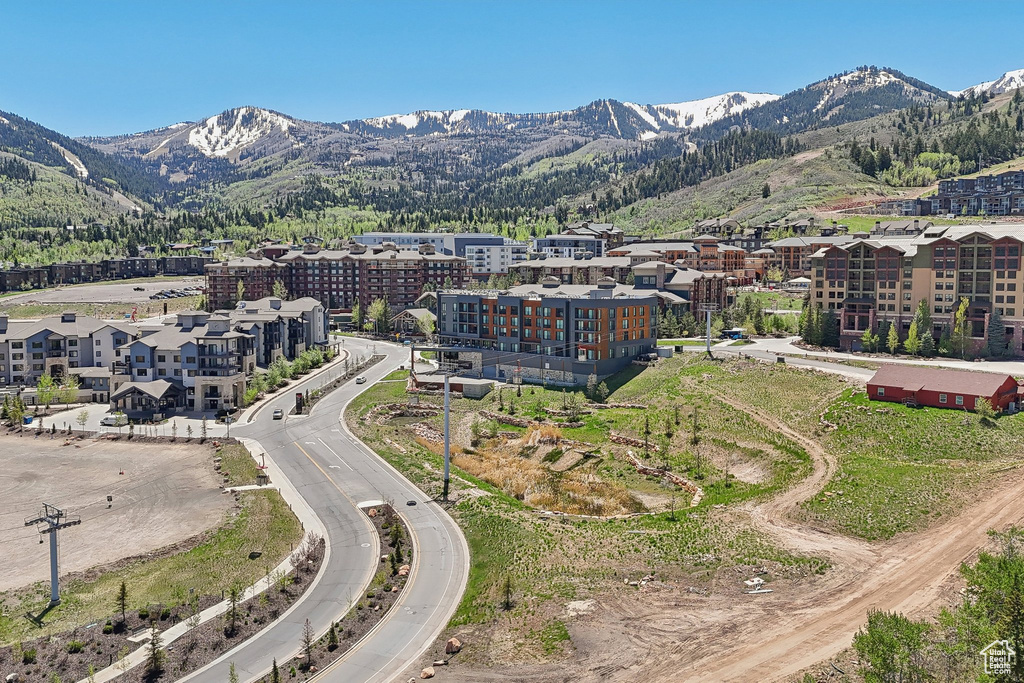Bird's eye view of a mountain backdrop