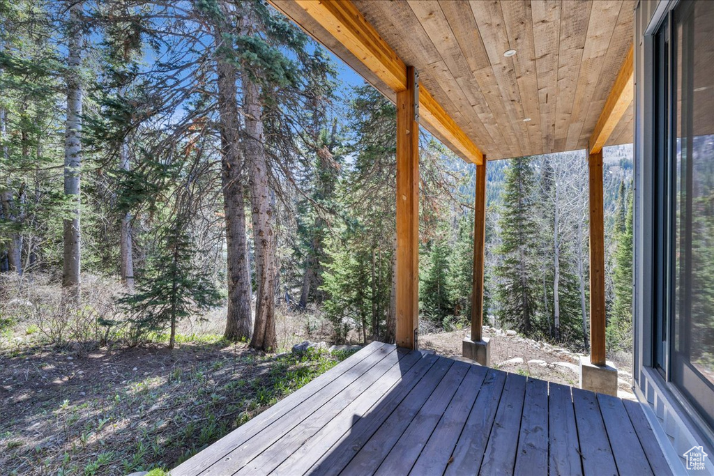 View of wooden deck