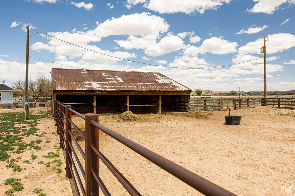 View of outbuilding featuring an exterior structure and an outdoor structure