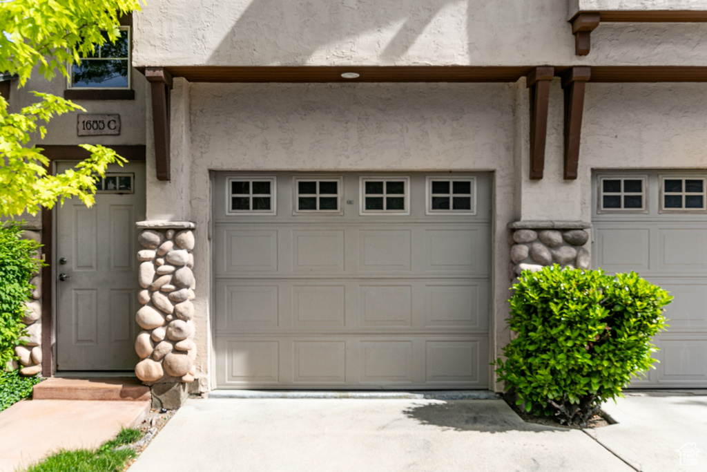 View of garage