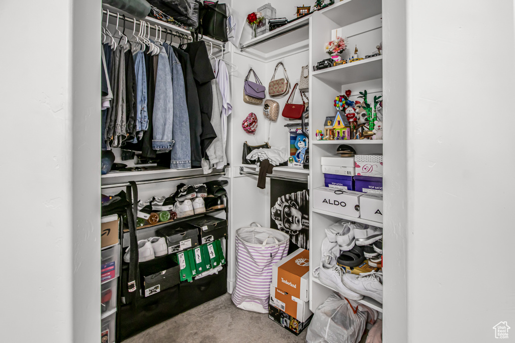 View of walk in closet