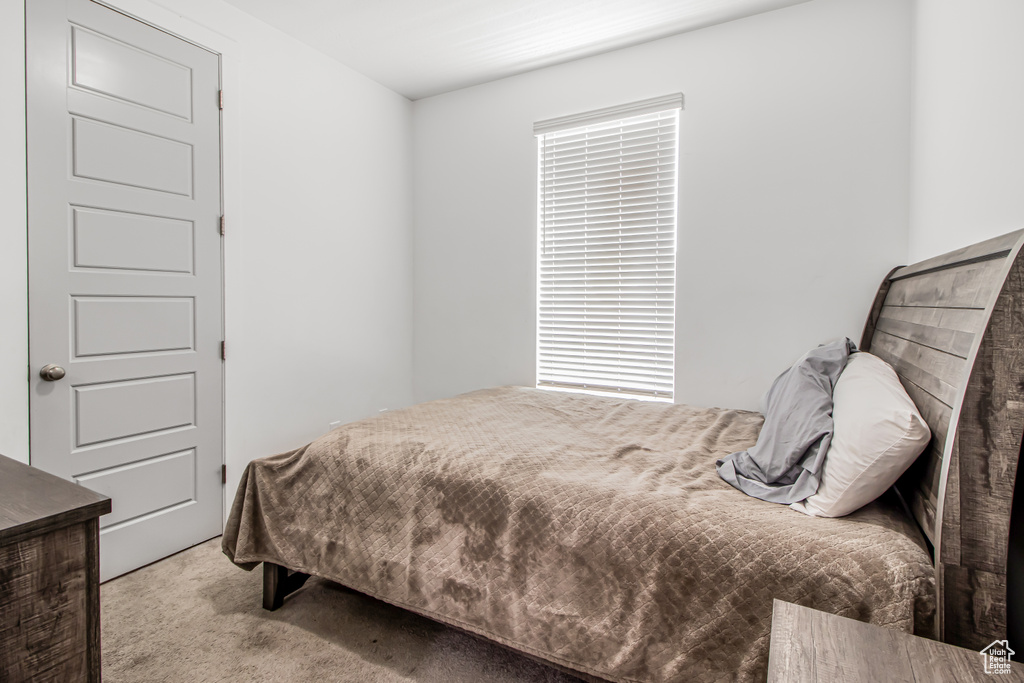 Bedroom with carpet