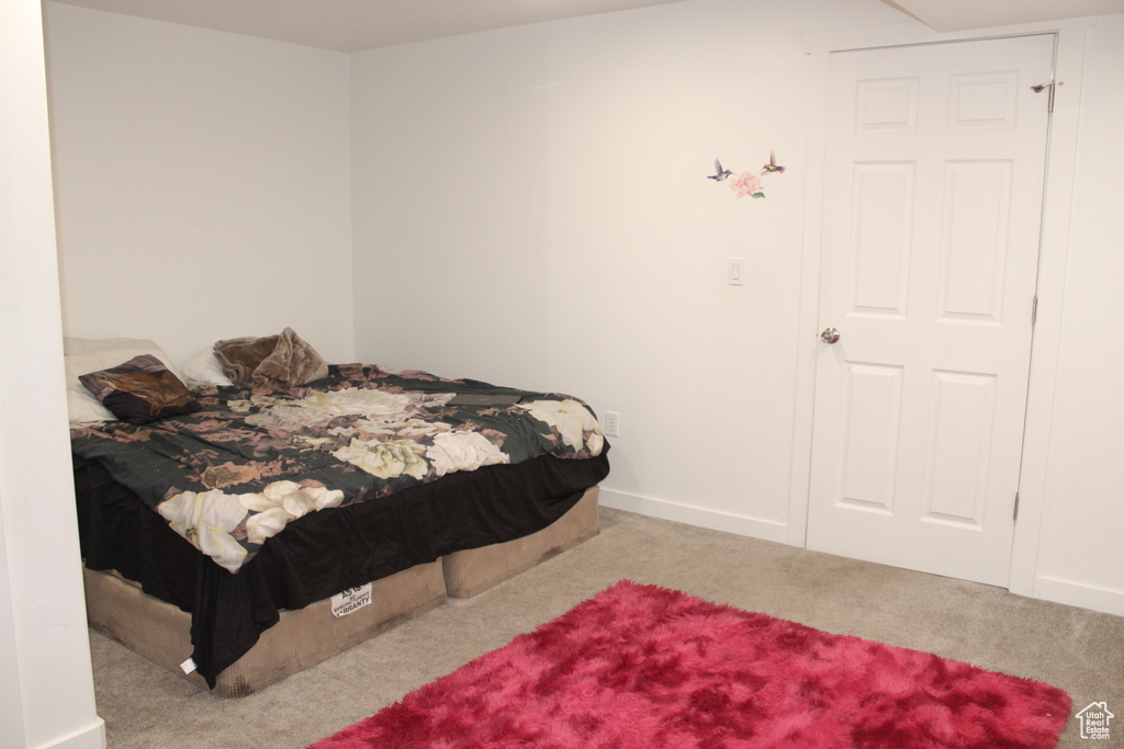 Bedroom with carpet floors