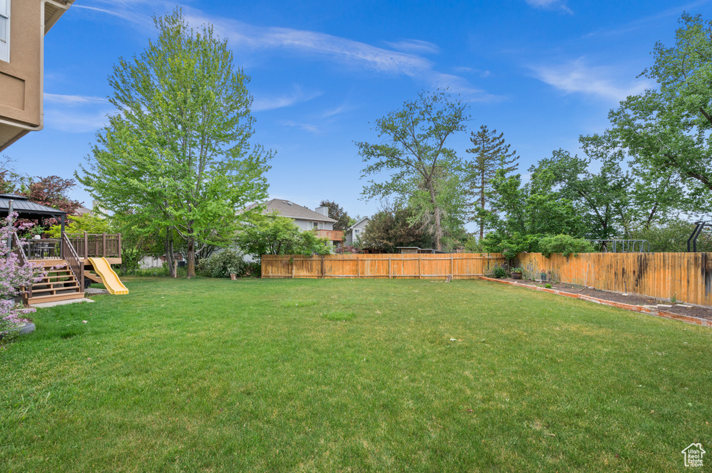 View of yard with a gazebo