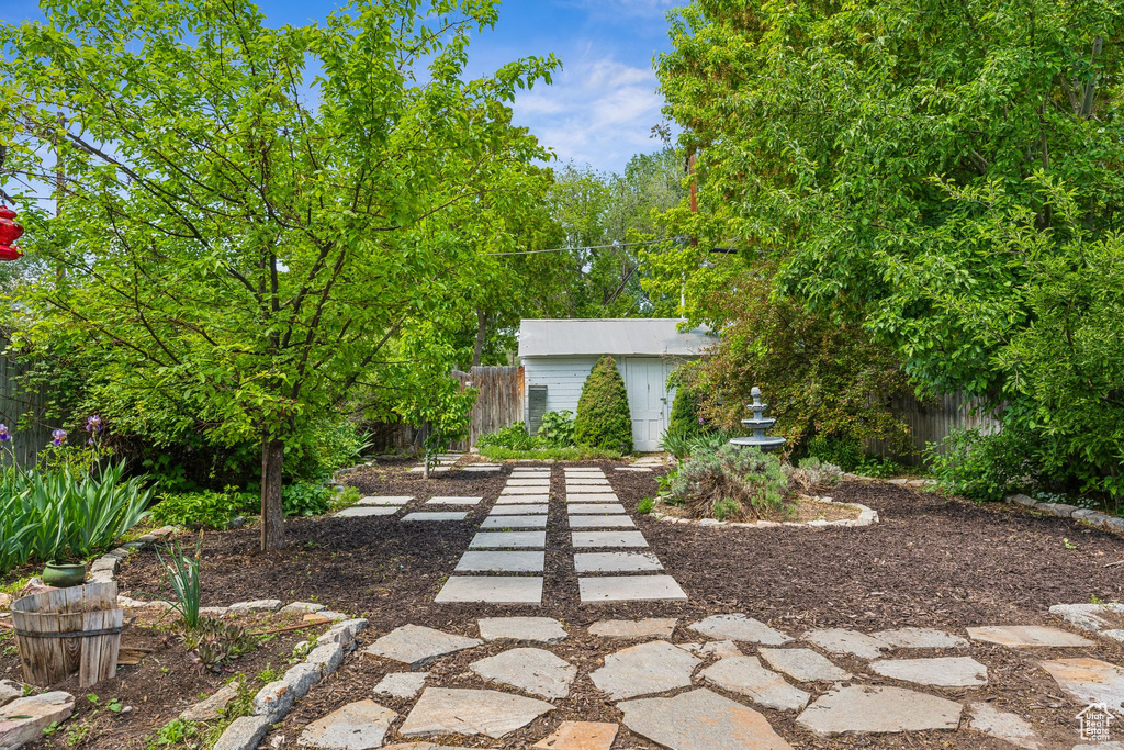 View of yard with fence