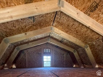 View of unfinished attic