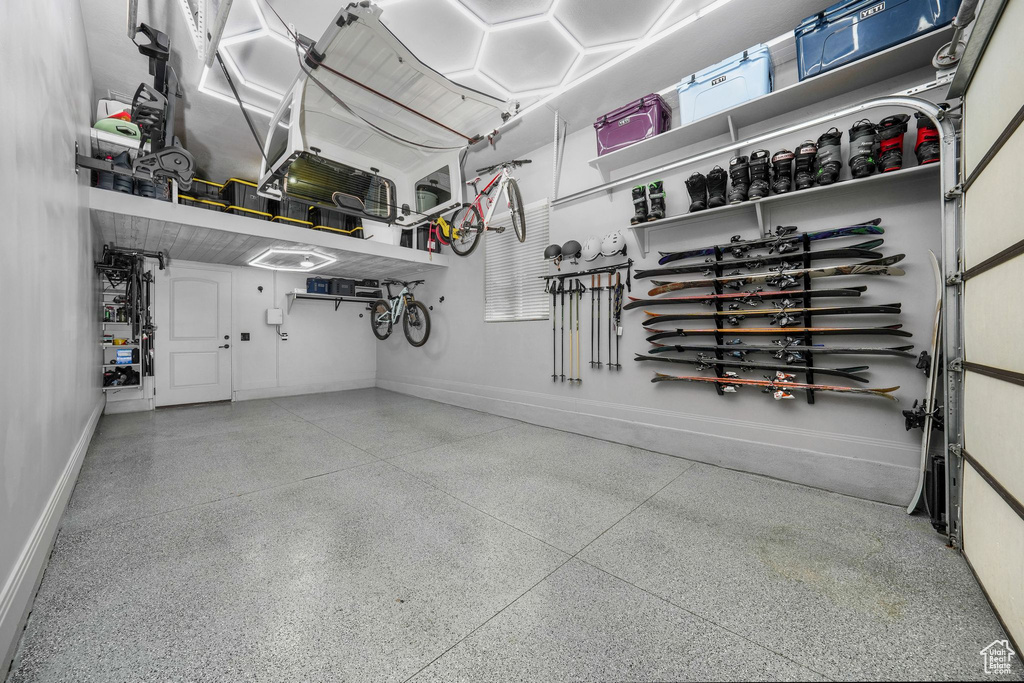 Garage with baseboards