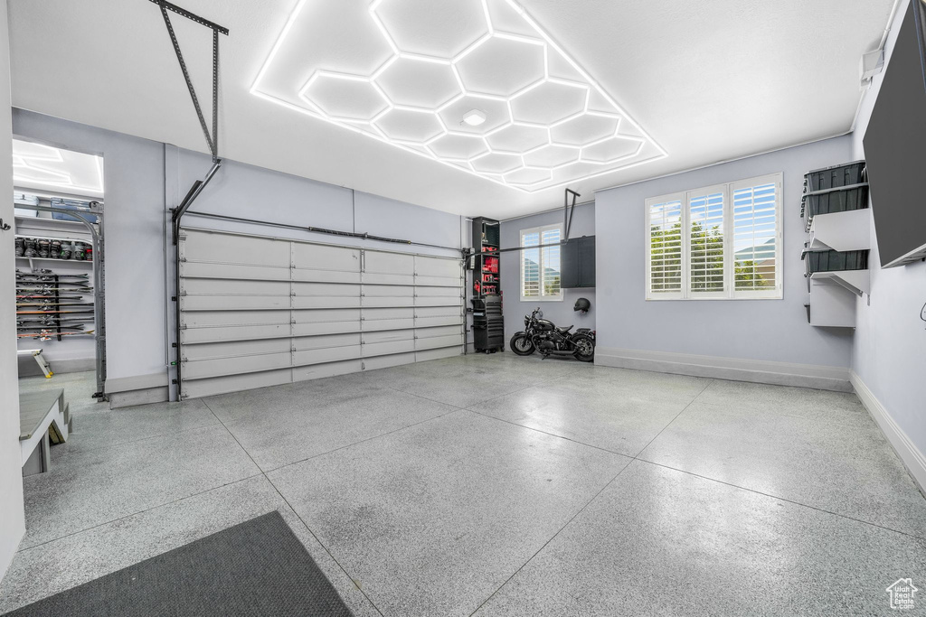 Garage with baseboards