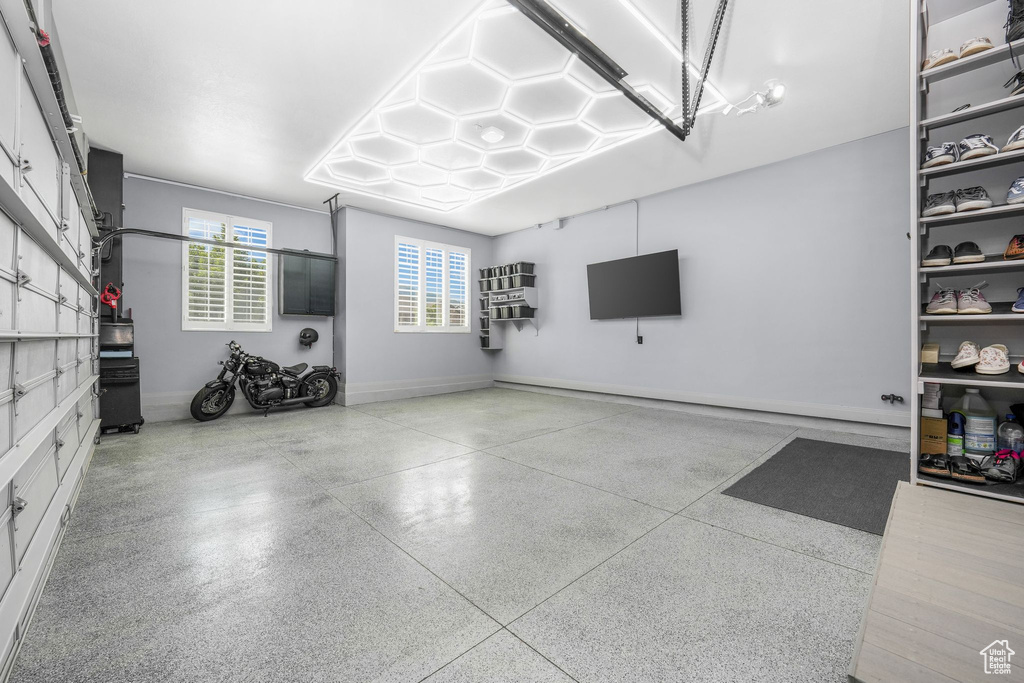 Garage with baseboards
