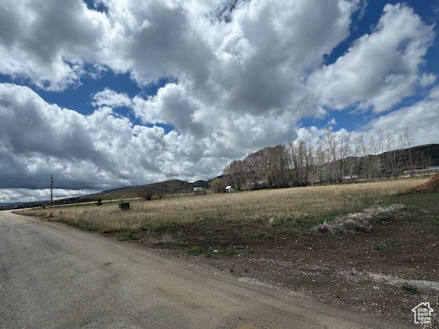 View of dirt / gravel road featuring a view of rural / pastoral area