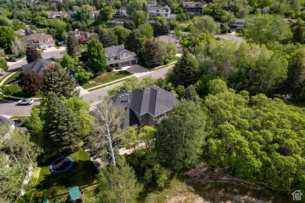 Aerial perspective of suburban area