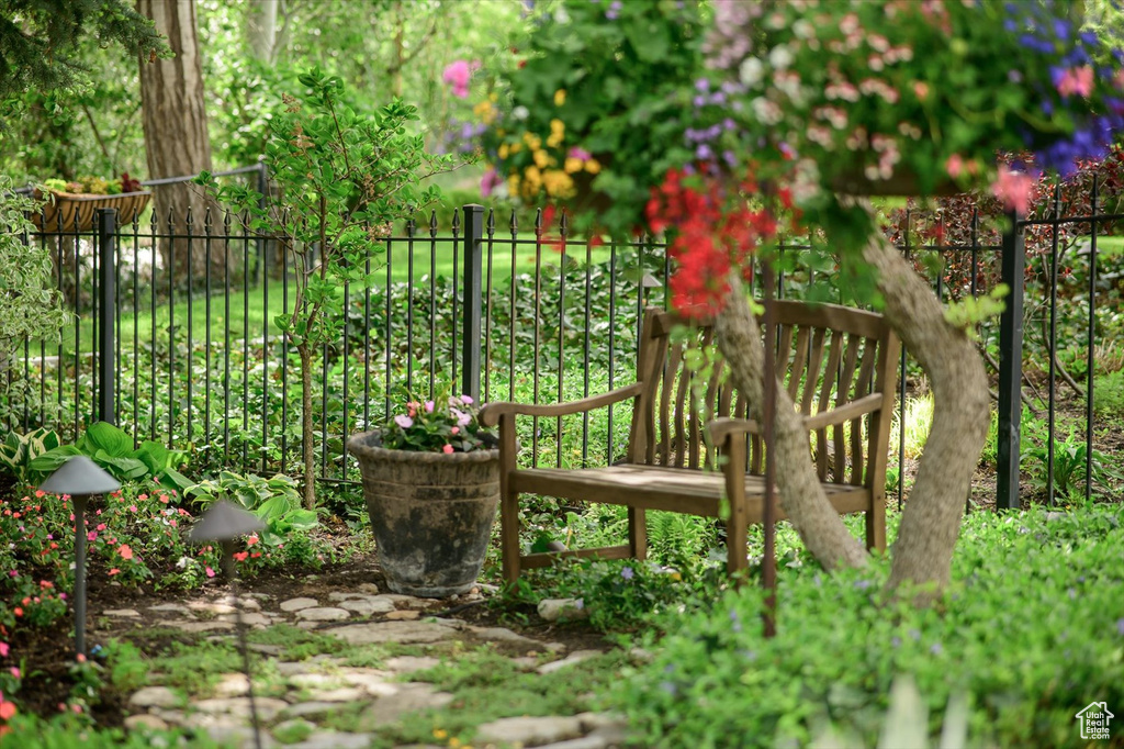 View of yard with fence