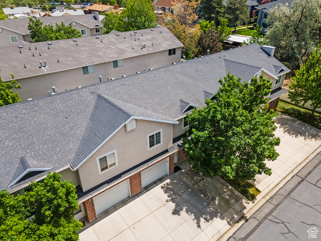 Aerial perspective of suburban area
