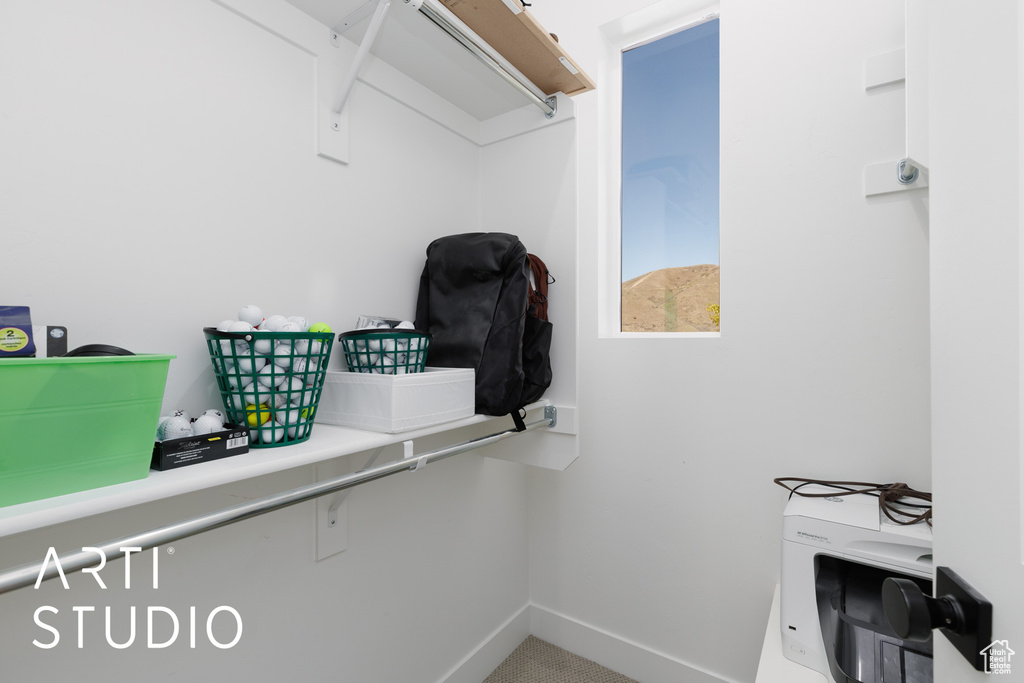 View of walk in closet