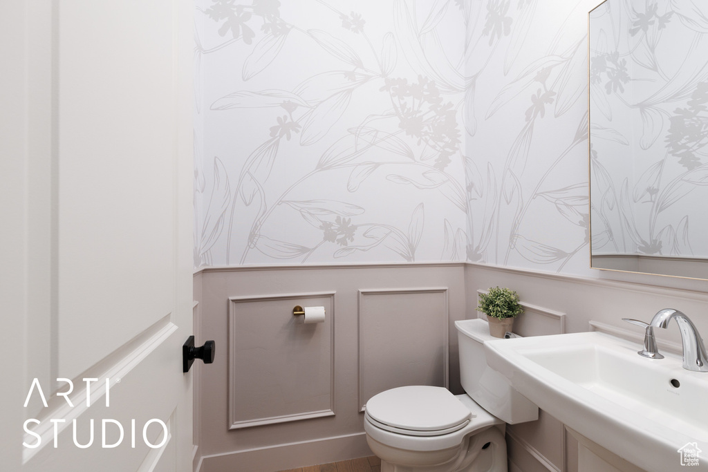 Bathroom featuring a sink and toilet