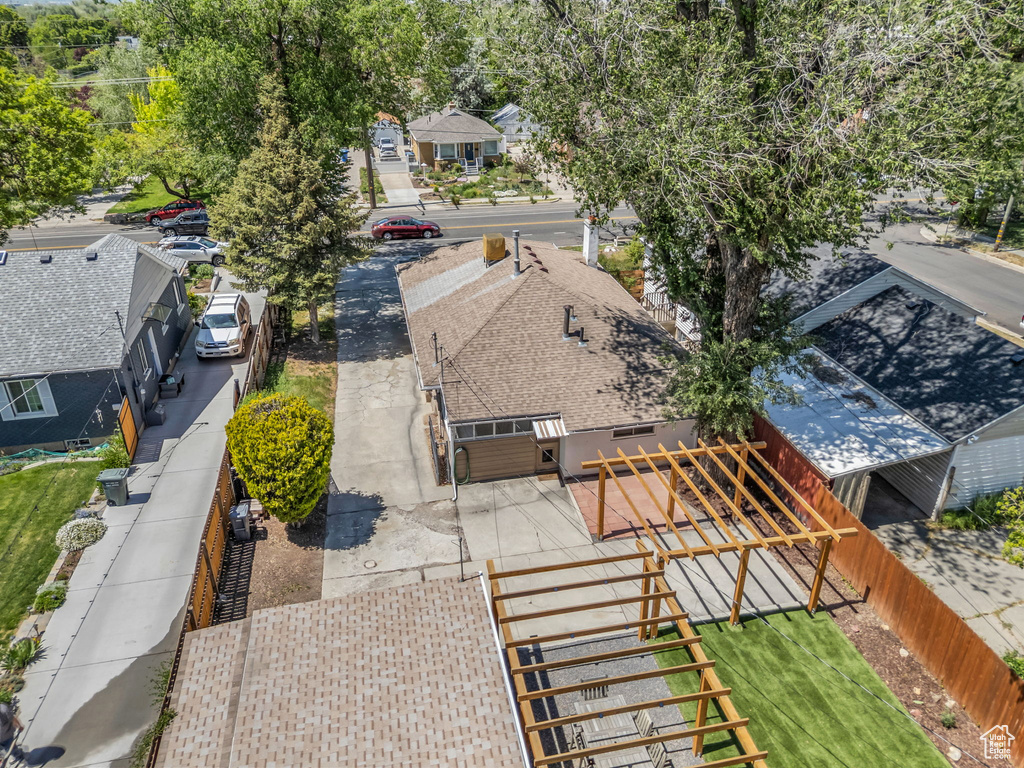 Aerial view of residential area