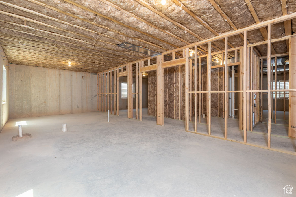 View of unfinished basement