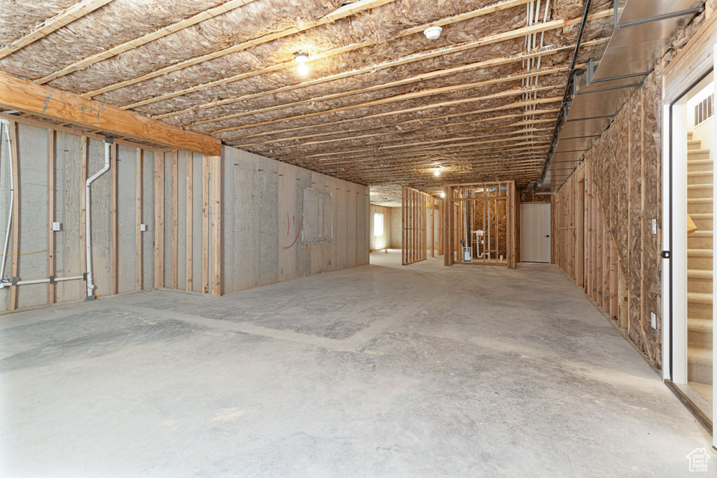 View of unfinished basement
