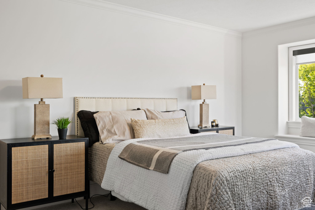 Bedroom featuring ornamental molding