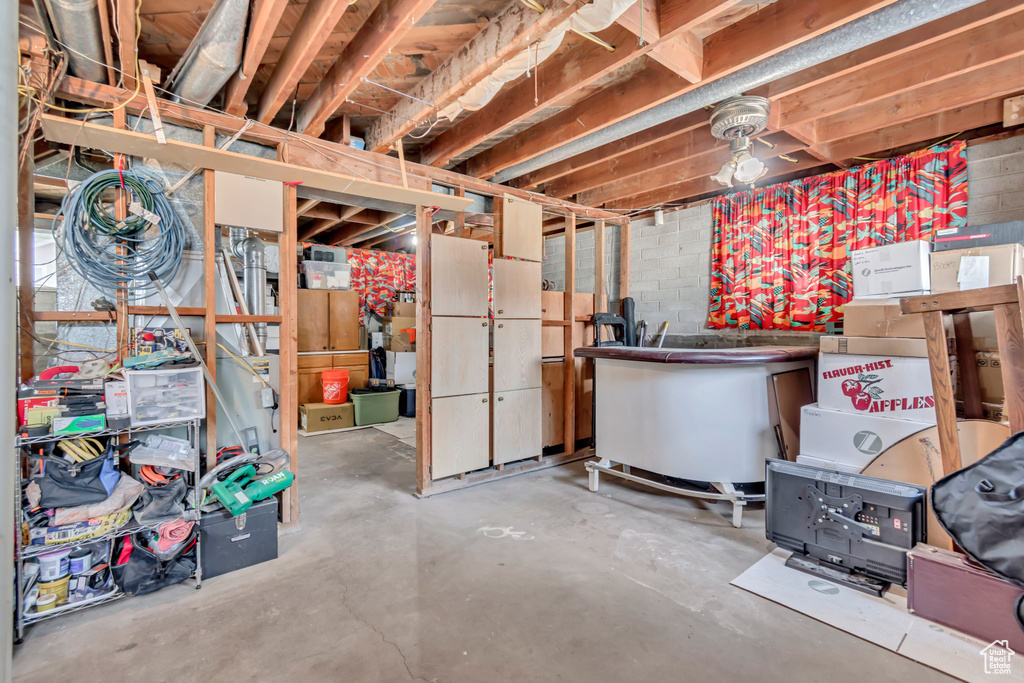 View of unfinished basement