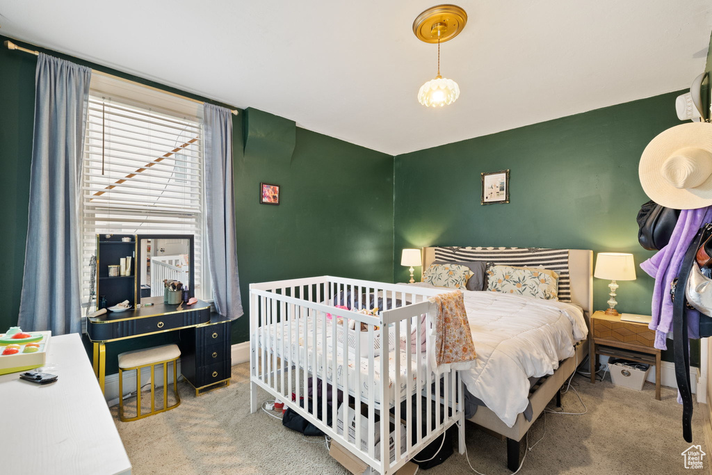 View of carpeted bedroom