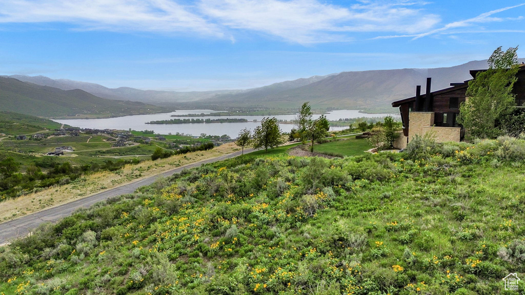 Mountain view with a nearby body of water