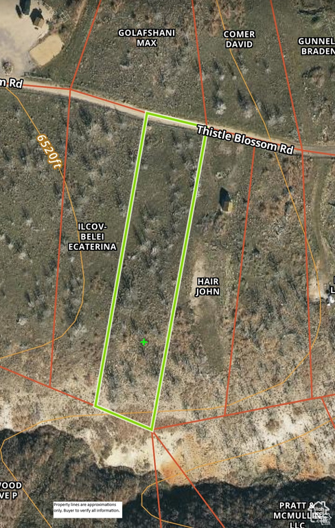 Aerial view of property\\\'s location featuring property boundaries highlighted