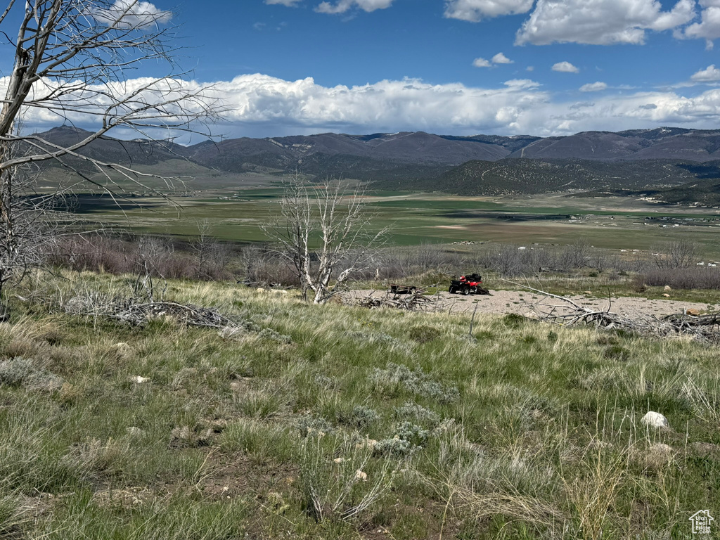 View of mountain background with rural landscape