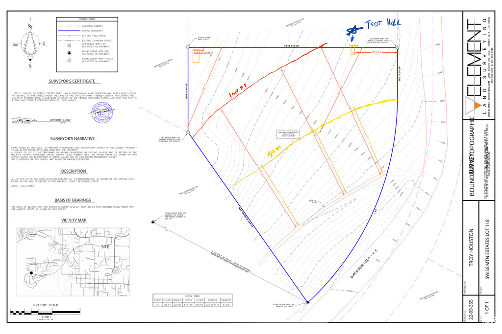 Map / location with property parcel outlined