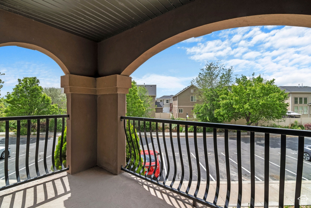 Balcony featuring a residential view