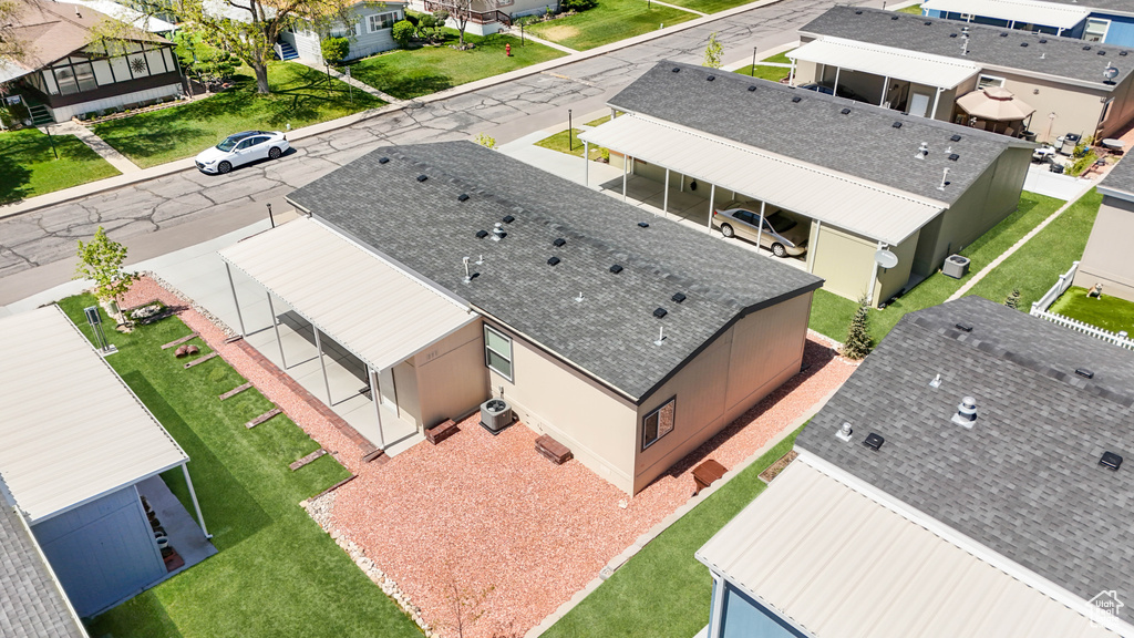 Aerial view of residential area