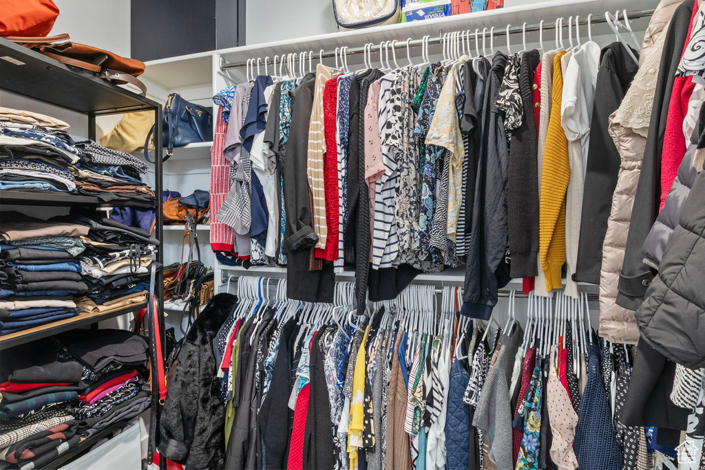 View of walk in closet