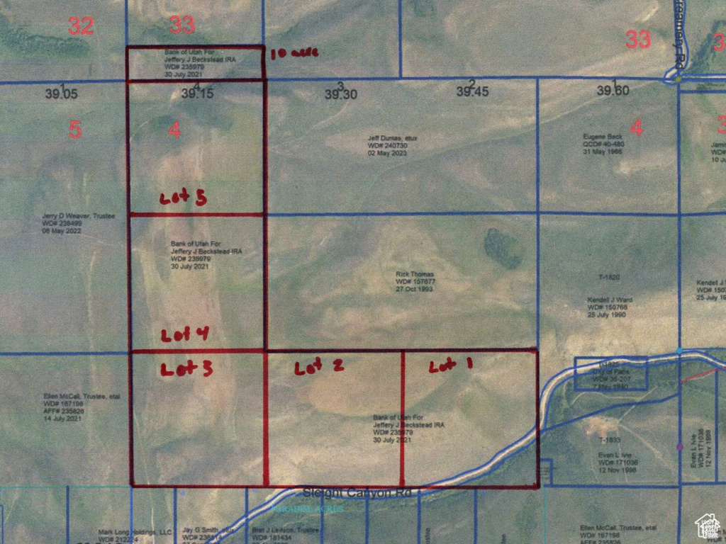 Map / location with property parcel outlined
